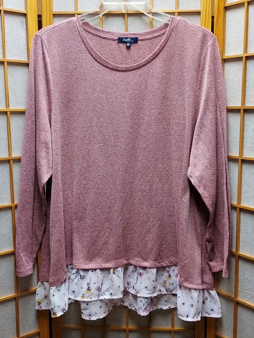 💐 Angels Forever Young Floral Ruffle Long Sleeve Womens 2X